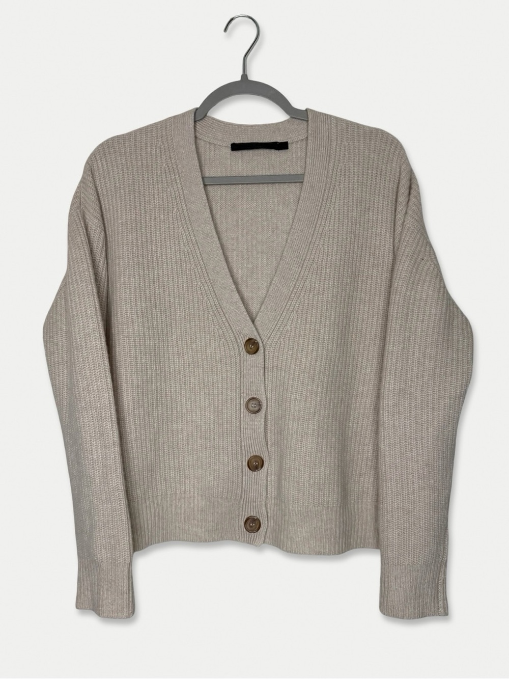 Jenni Kayne Cashmere Cocoon Cardigan Oatmeal Ivory Sweater XS
